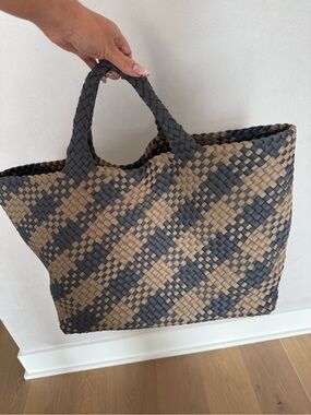 Naghedi St. Barth’s Large Plaid Tote (Dune)
